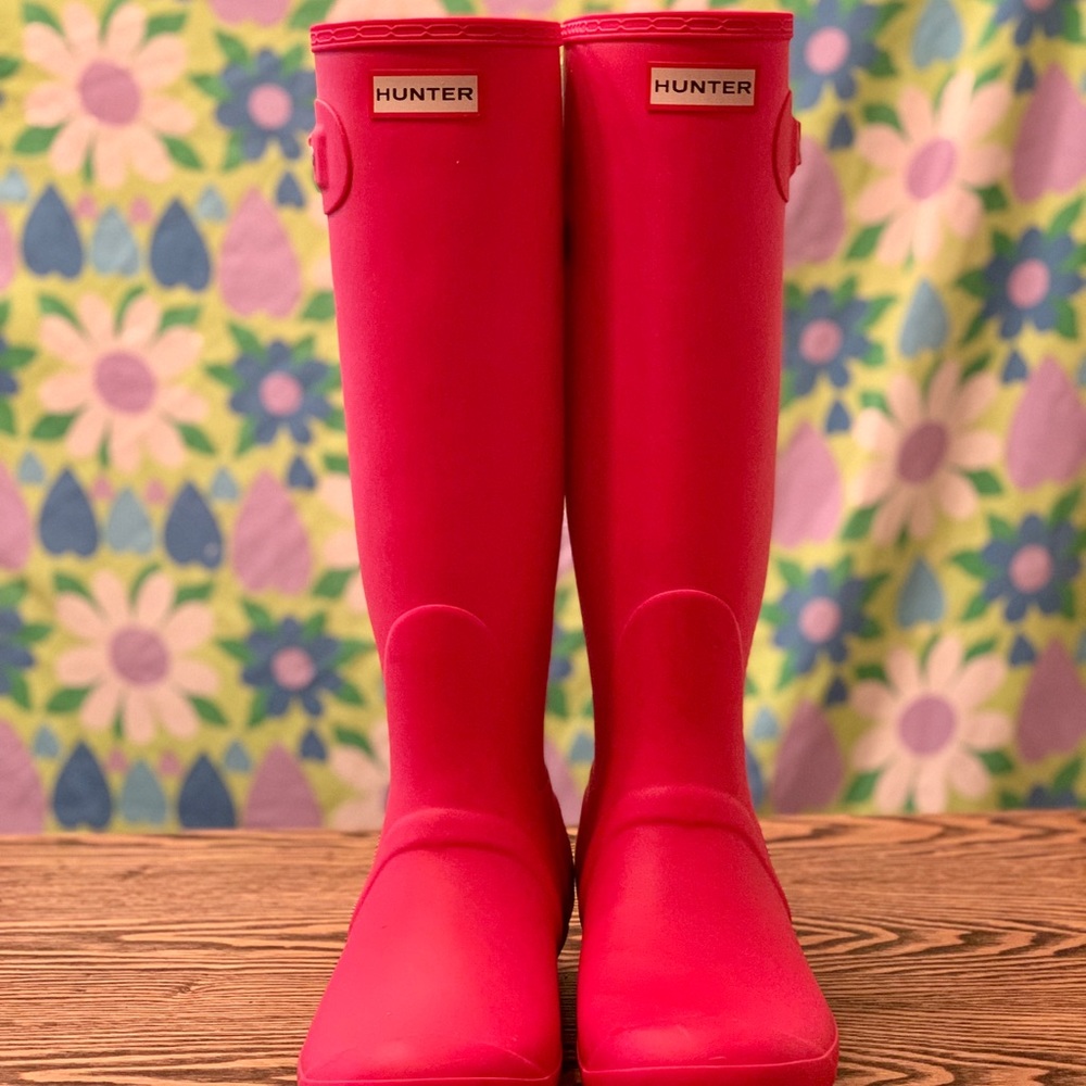 Hunter Original Tall Rain Boots: Bright Pink Matte